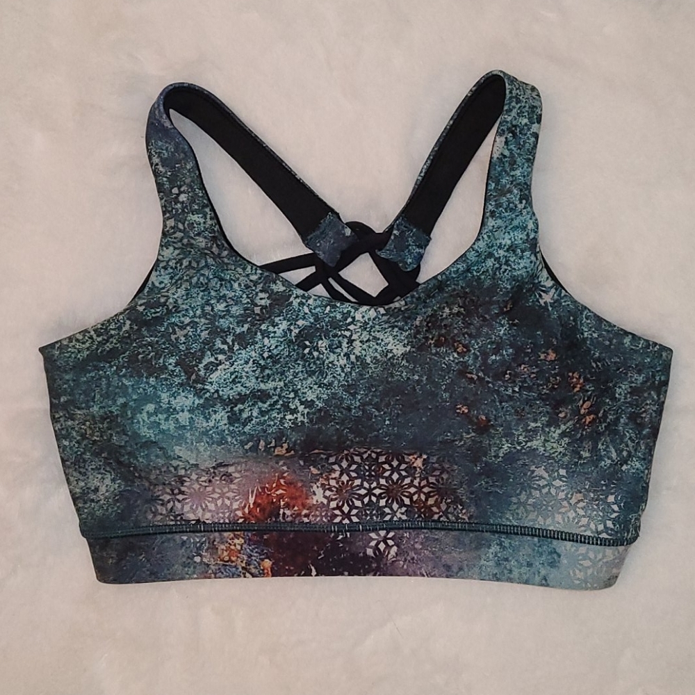 Calia Carrie Underwood Blue Colorful Sports Bra Small